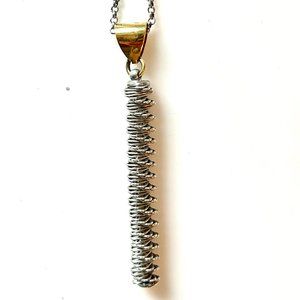 Frederic Duclos Italian Sterling Silver & Gold Plate Spiral Pendant Necklace